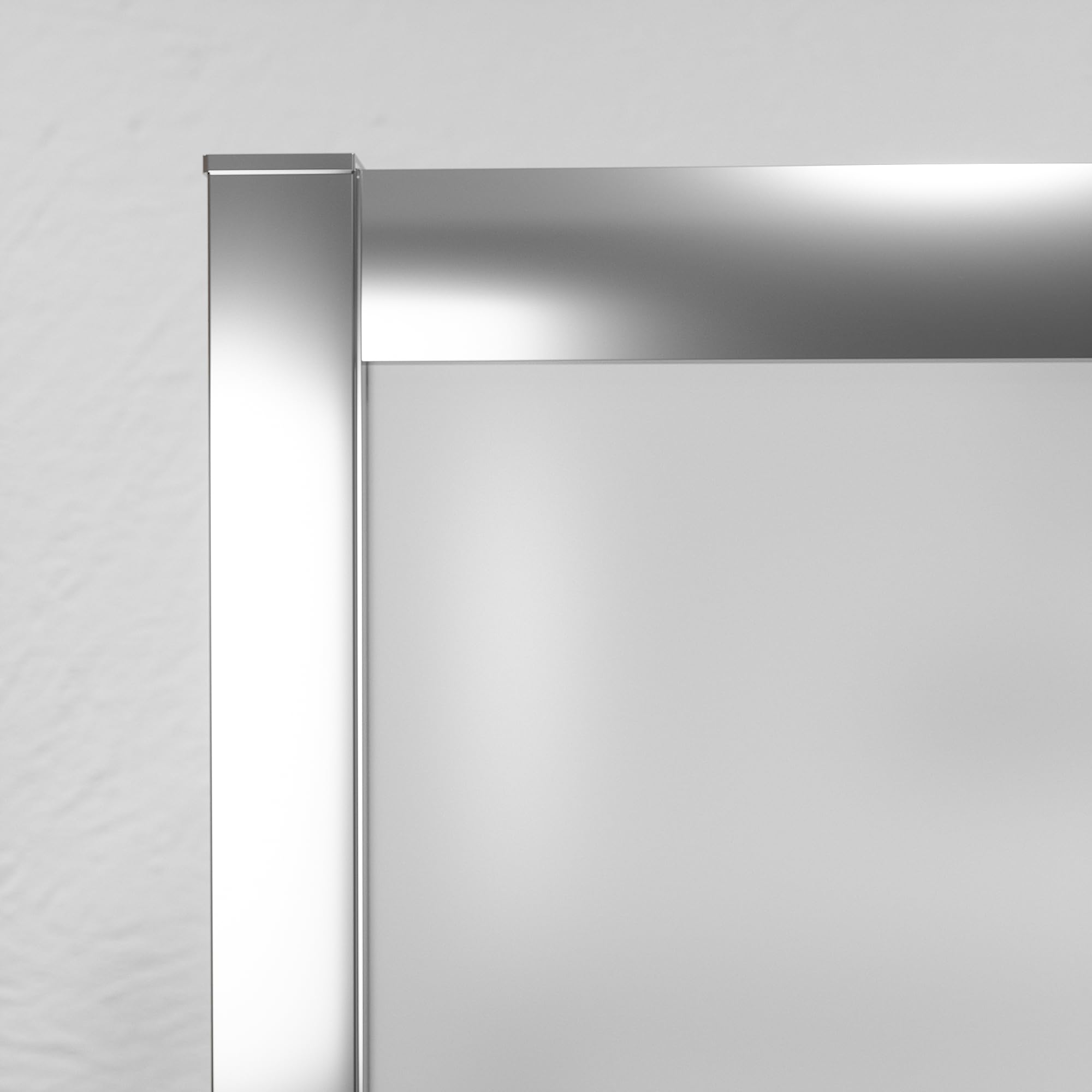 Cabina de ducha cromada de 3 lados 70 x 120 x 70 cm con doble corredera de 190 cm de altura y cristal templado mate de 6 mm perfiles de aluminio cromado modelo Tremiti