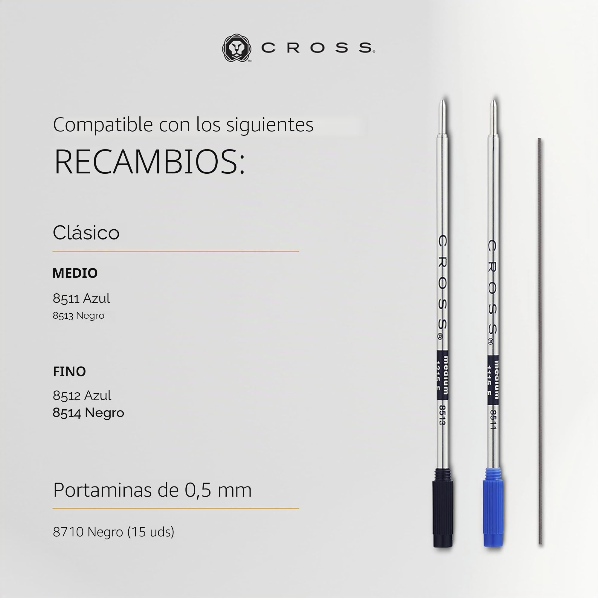 CROSS Coventry - Juego de bolígrafo y portaminas (KS: ancho de trazo M, DB 0,7 mm, incluye embalaje de regalo), cromado brillante