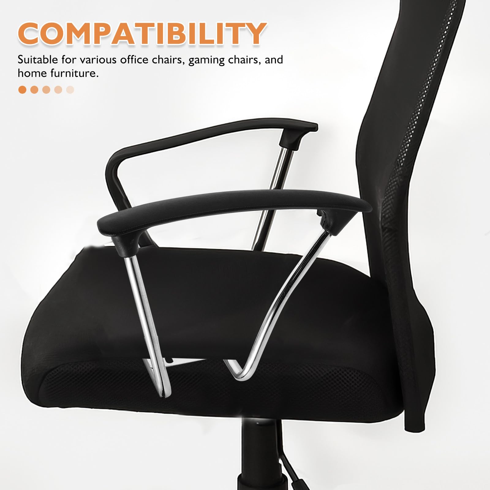 HEMOTON Reposabrazos de Repuesto Juego de 2 Diseño Ergonómico, Material Acero Inoxidable y PP, Compatibles Sillas para Oficina y Gaming, para Silla de Oficina