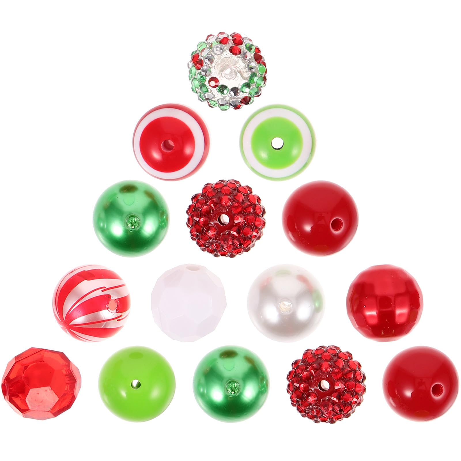 FRCOLOR 5 Confezioni Perline Acriliche Rotonde Miste per Fai, Natale,