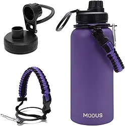 Garrafa Térmica De Água Isolada 1000ml Quente & Frio De Aço Inox Com Alça (Roxo)