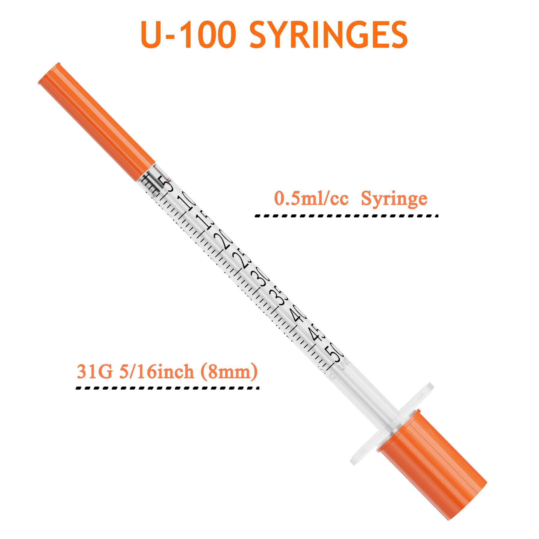 Lab Syringes - 50 Pack 0.5ml 31G -2