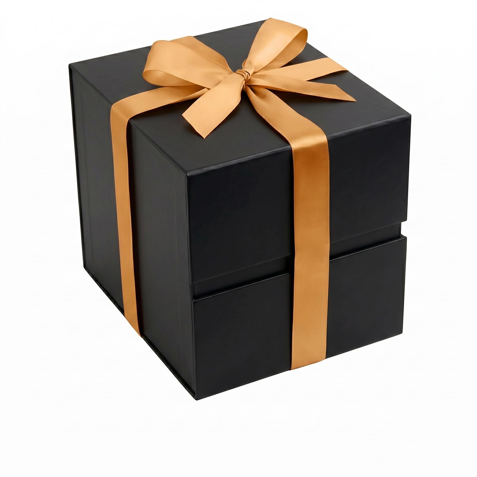 LIFELUM Black Gift Box for Birthday with Magnetic Lid, 7"x7"x7"