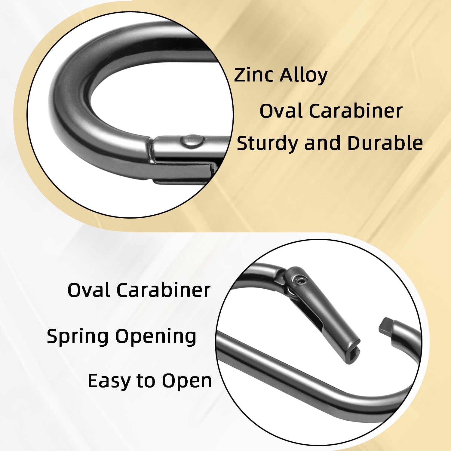 6pcs 2" Oval Spring Keyrings, Large Keychain Carabiner Clips, Spring O Rings Buckles for Purse Clip, Bag Strap Clasp, Backpack Charms, Dog Tag, Car Keyring Accessories (Assorted)