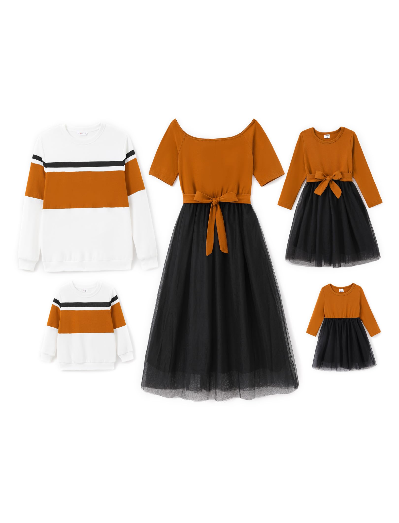 PATPAT Set di Abbigliamento per Famiglie a Maniche Lunghe, Look Partner, per Mamma, Figlia, Maglietta a Maniche Lunghe, per Mamma e Figlia, Abbigliamento per Autunno e Primavera, Uomo e Ragazzo