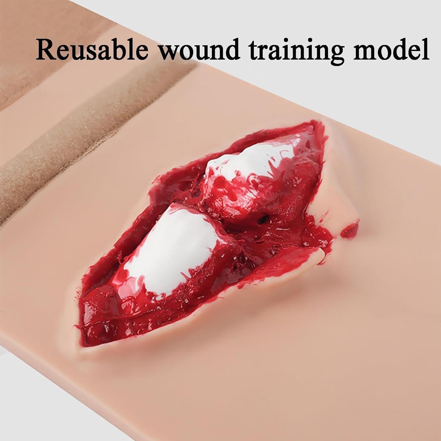 Offenes Tibiafraktur-Trainingsmodell, Trauma-Modell, Fraktur-Wundverband- Und Nahttraining, Simulierte Blutende Wundversorgung, Wiederverwendbarer Trauma-Simulator