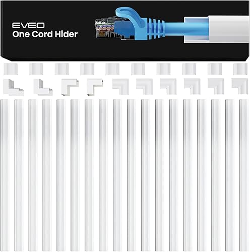 EVEO Ocultador de cables  Un cable oculto de 300 pulgadas, cubierta de cable de pared, corrector de cables, ocultadores de cables para TV en la