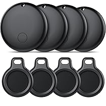 Android Smart Tag, Tracker con Google’s Find Hub (Solo Android), IP68 Impermeabile, Bluetooth Localizzatore con Custodia Protettiva, Trova Oggetti per Chiavi, Bagagli, Portafogli, 4 Nero