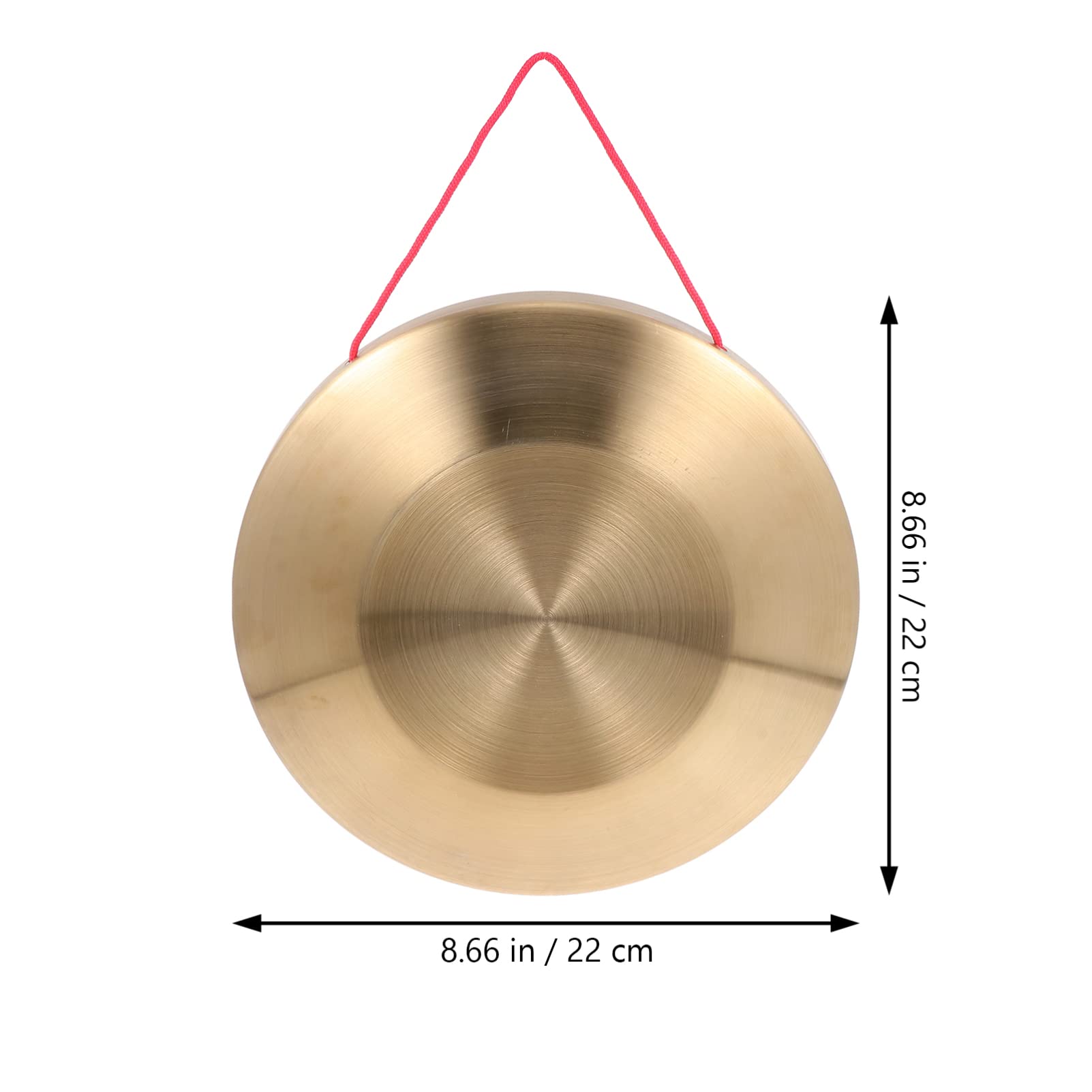 Generic Gong Cinese in Rame, con Bacchetta, Tam Tam Gong, Strumento Musicale e Tradizionale, per Casa e Ufficio, 22X22X1.5CM