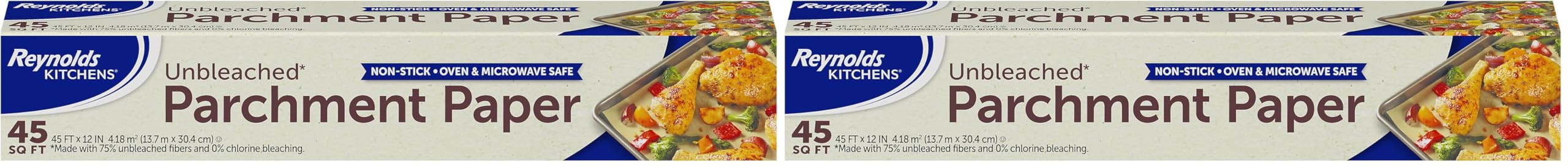 Parchment Paper Roll, Pack of 2 | Unbleached | 45 Square Feet