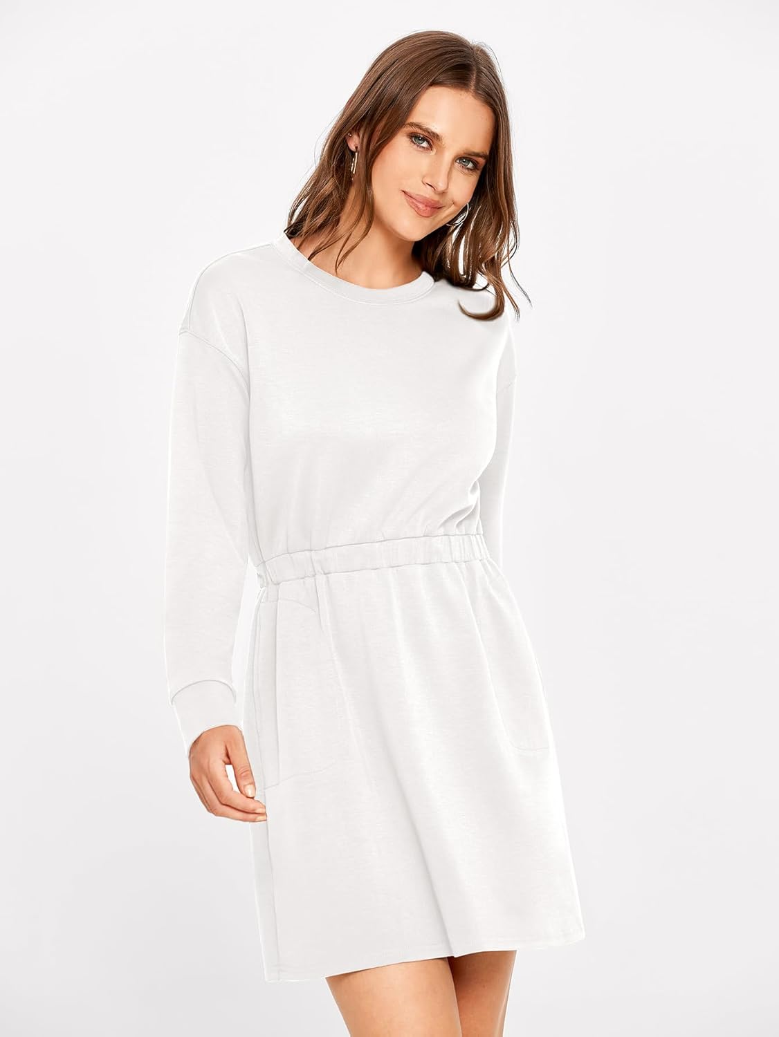 Glamaker Womens 2024 Fall Sweatshirt Dresses Winter Long Sleeve T Shirt Dresses Air Essential Outfit Dress with Pockets - Image 2