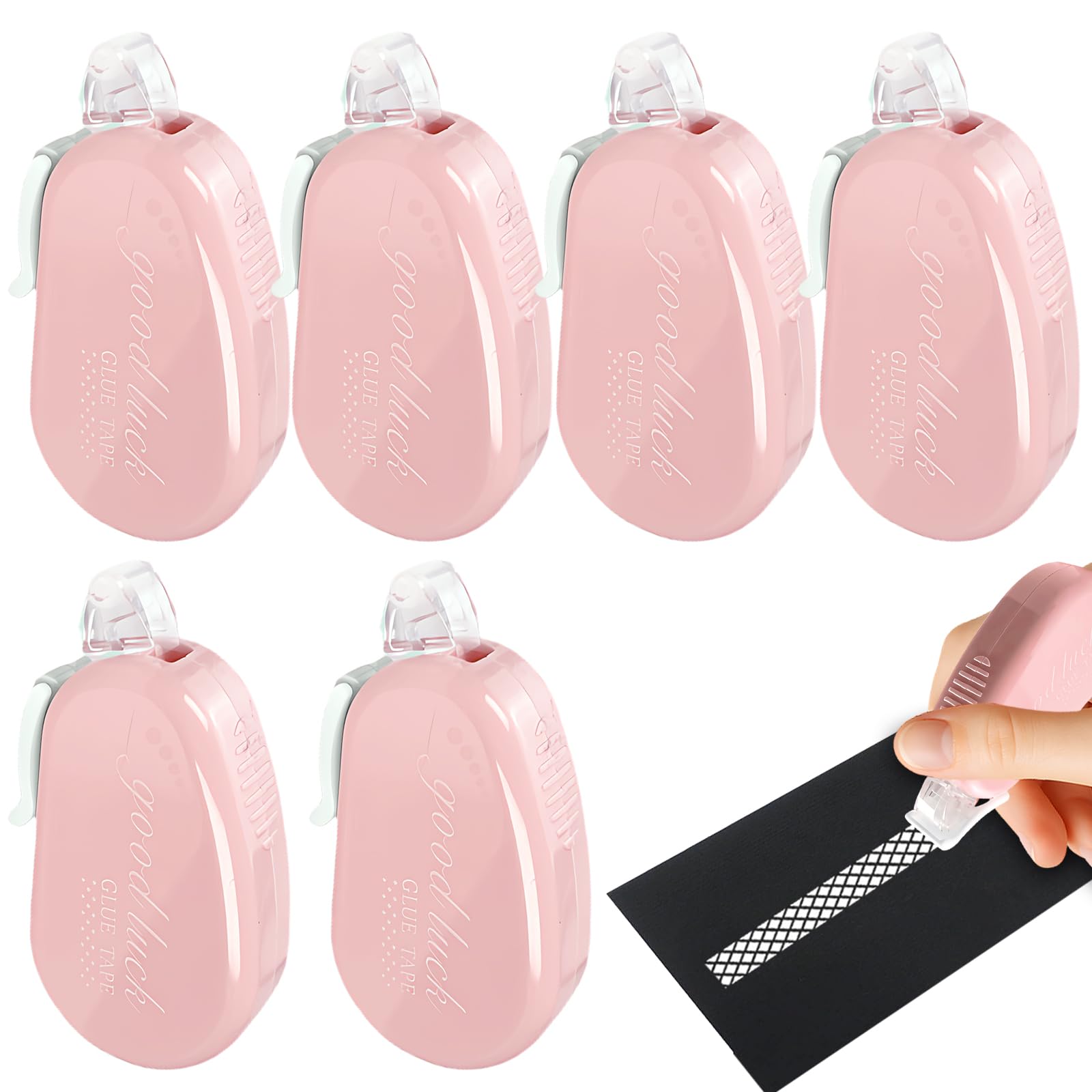 Xazuninsu 6 Pcs Glue Tape Roller,Double Sided Tape Roller Scrapbooking Supplies Scrapbook for Crafting Cards Photo Album Journal (Pink)
