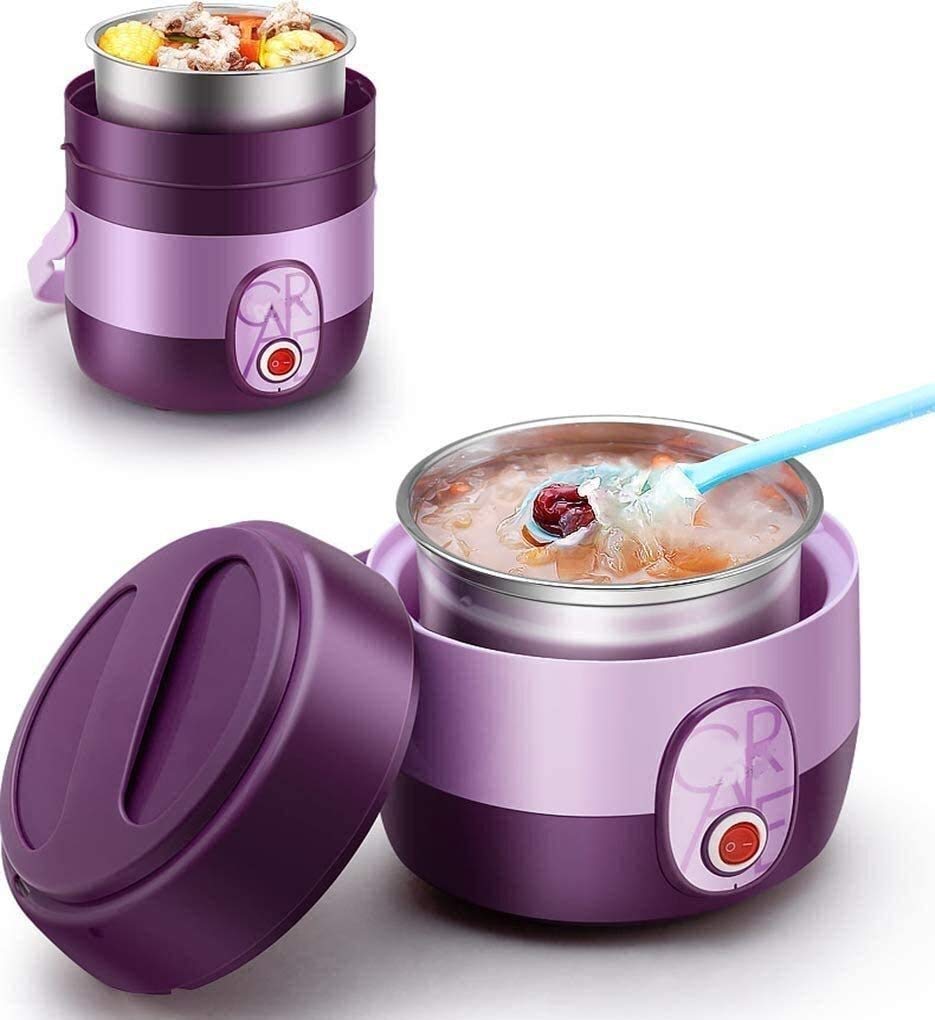 Scatola for Il Pranzo elettrica da Cucina, Mini fornello di Riso, Multi-Funzione Cottura a Vapore Scatola di Pranzo a Vapore for la Scuola di casa Scolastica Cuoco Cibo Crudo, 1.2L / 110 V/VIO