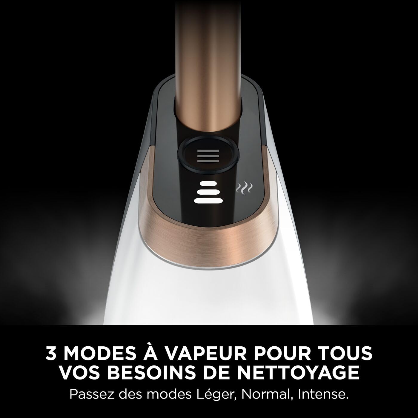 Shark SteamSpot avec technologie Steam Blaster pour sols durs, Balai vapeur léger, Sans produit chimique, Réservoir d’eau amovible, 2 tampons Dirt Grip lavables en machine, Blanc et Cuivre S2001EU