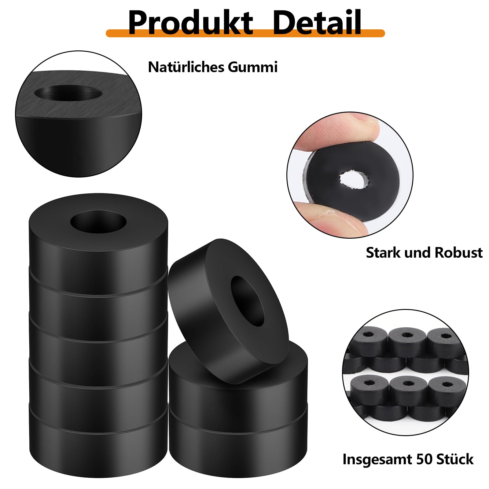 QUARKZMAN Rubberen spacer, 12 stuks, 40 mm buitendiameter, 8