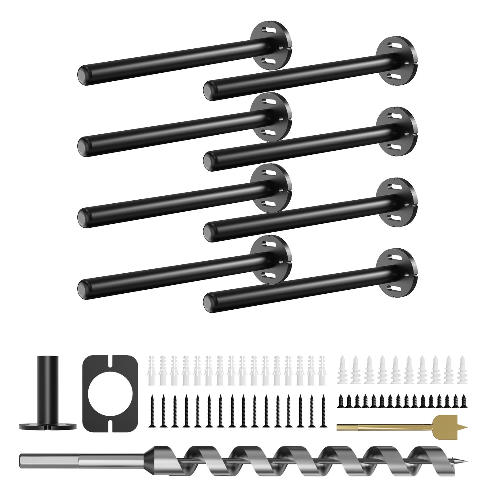 8pcs Wall Shelf Brackets Heavy Duty Floating Shelf Bracket Hidden,Invisible Black Shelving Brackets Decorative Floating Shelf Hardware Heavy Duty,