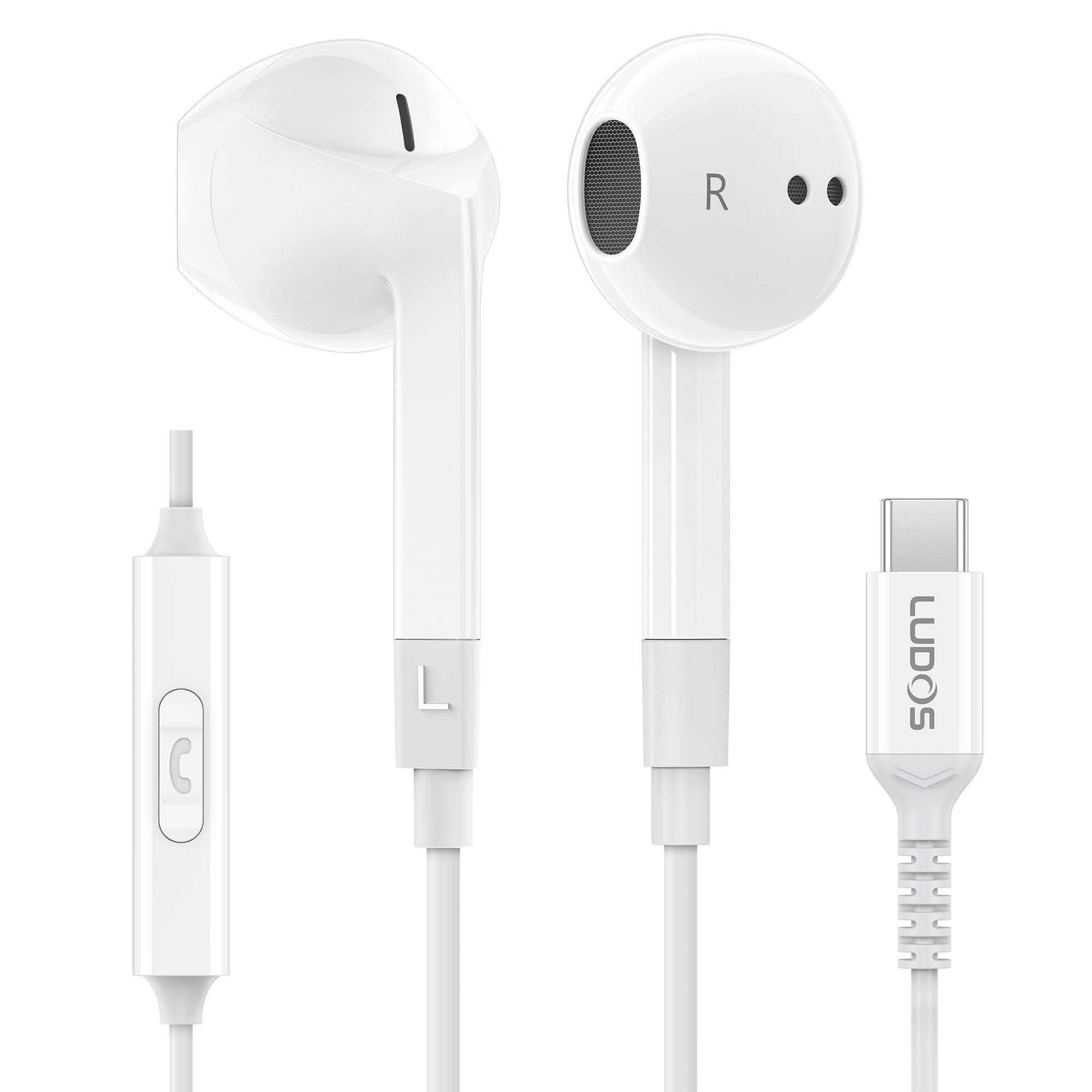 LUDOS FEROX Kopfhörer In Ear Kopfhörer mit Kabel und Mikrofon, 5 Jahre Garantie, In Ear Ohrhörer, 3,5 mm Klinkenstecker Earbuds, Satte Bässe Earphones, Headphones für iPhone, iPad, Huawei, Samsung