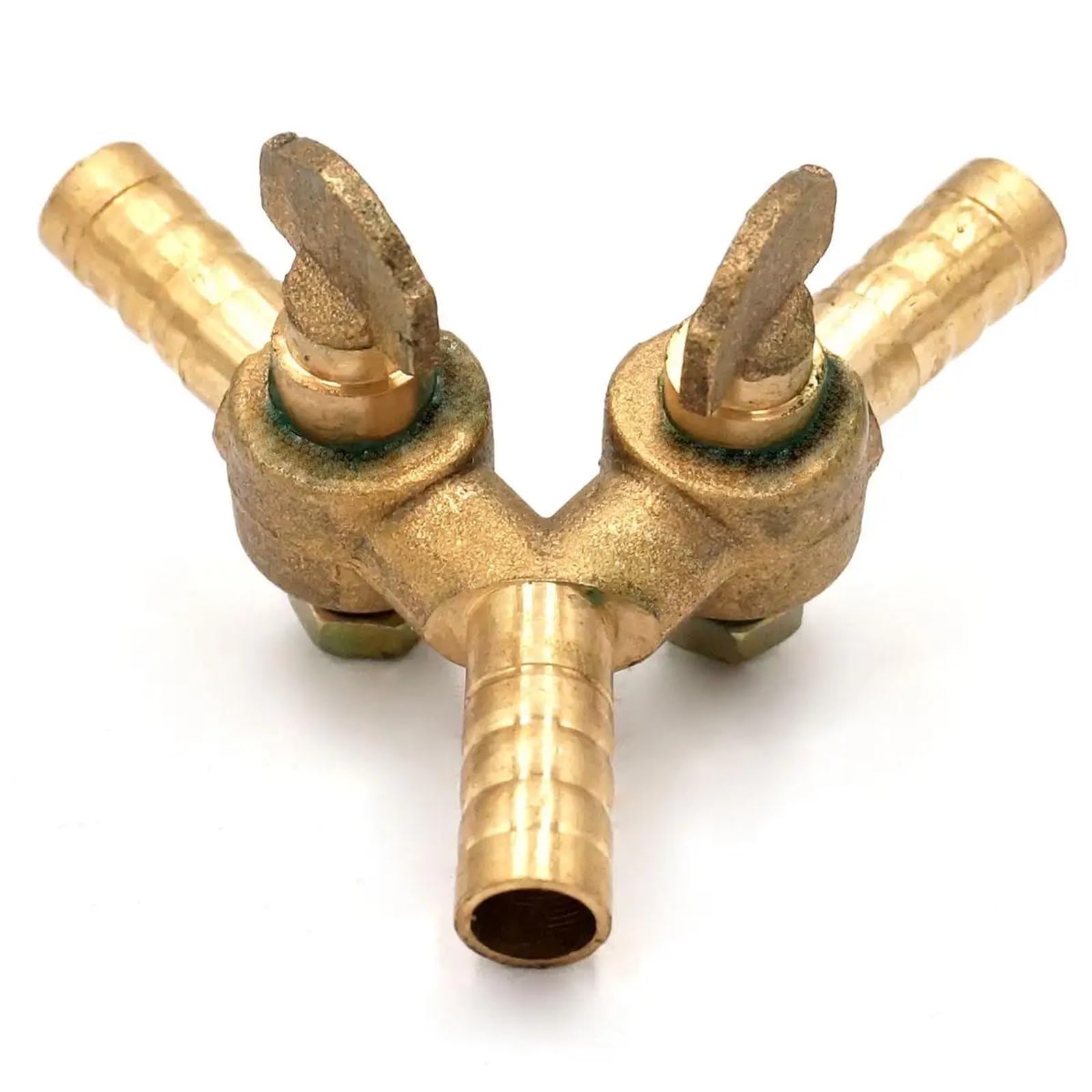 8mm 10mm Hose Barb Y Type 3 Way Brass Stop Valve 1pc(I.D 8mm)