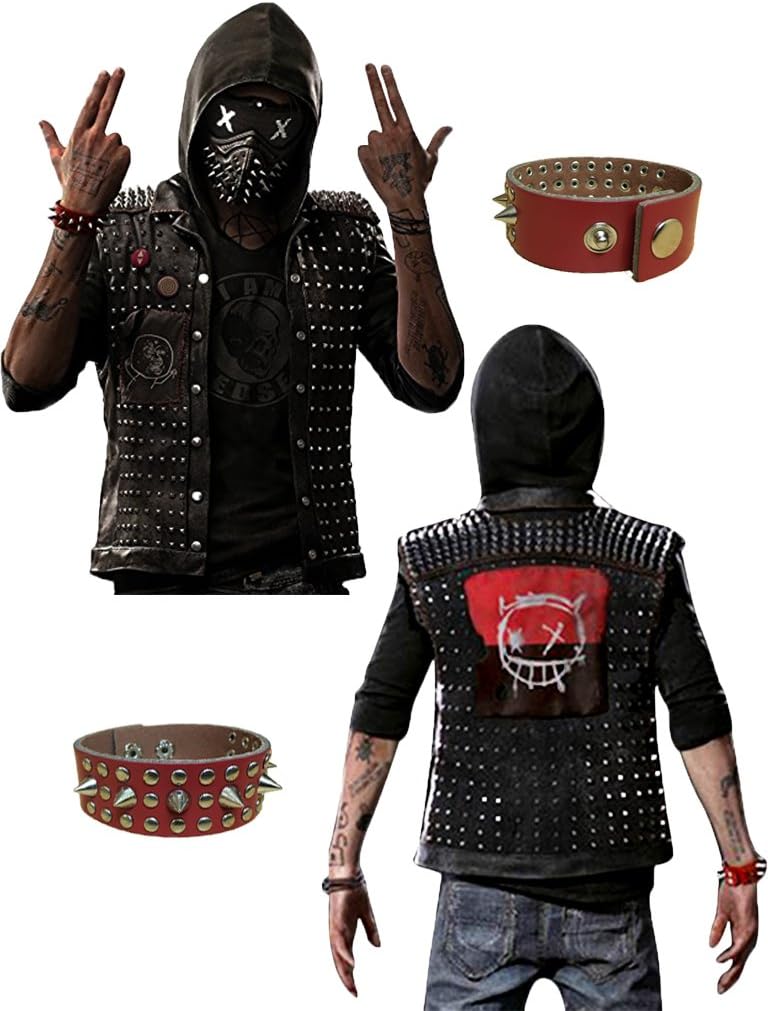 WD 2 Watch Dogs Dedsec Wrench Jacket Shawn Baichoo Vest Real Leather (L