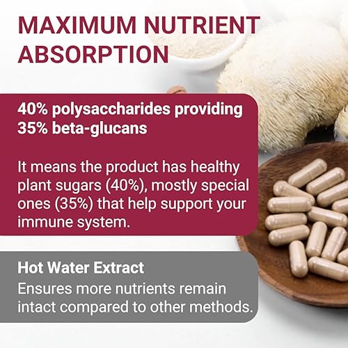 Miniatura 3 de NEW ROOTS HERBAL Cápsulas de suplemento de melena de león  500 mg de extracto concentrado de agua caliente de hongo de melena de león  Suplemento de