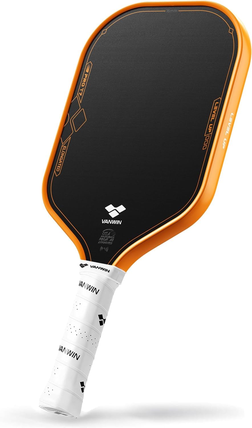Pickleball Paddles Raw Carbon Fiber USAPA Approved for Intermediate | Great Spin&Power,Thermoformed Unibody Foam Injected Edge 16mm Polypropylene Core 5.7''Elongated