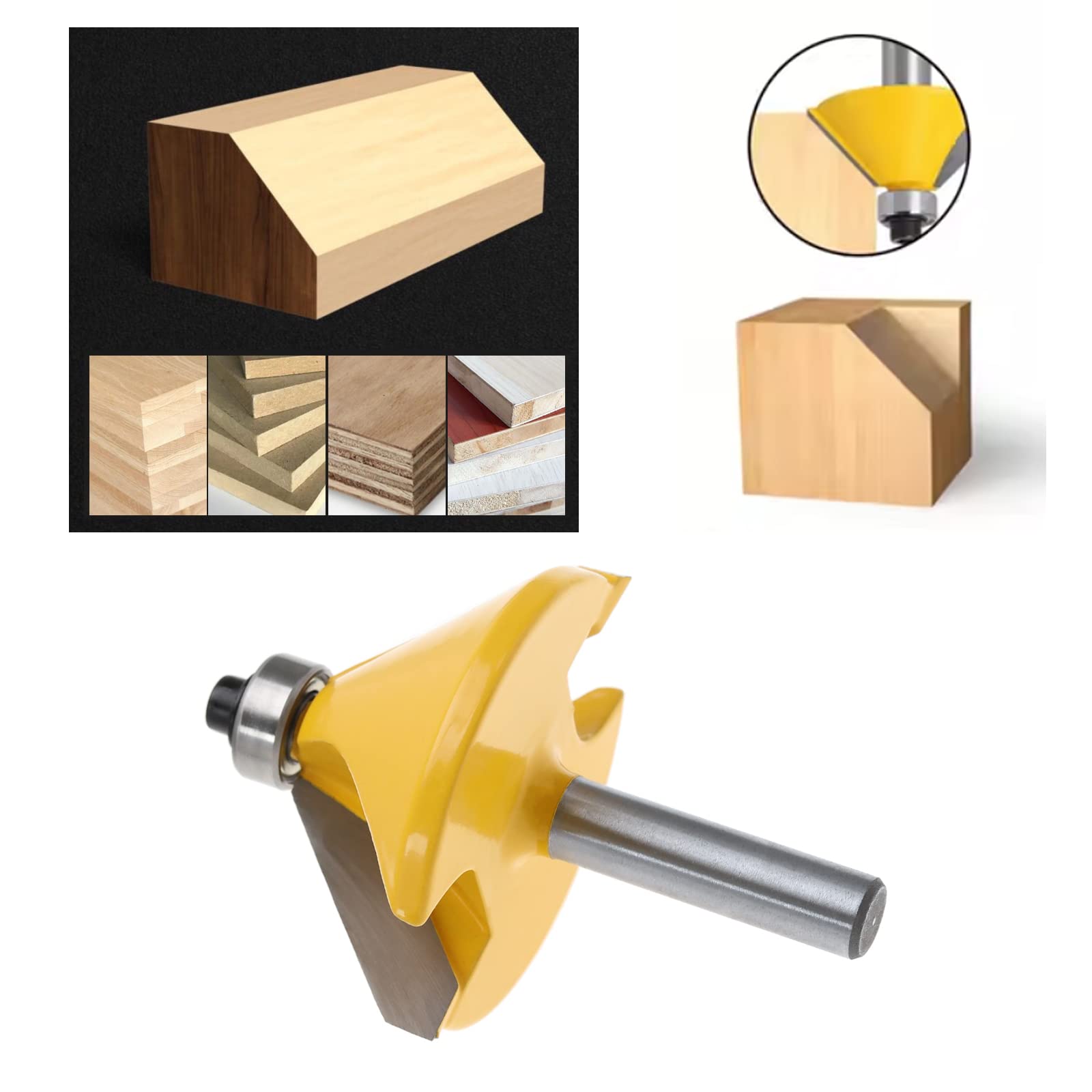 Trend Fresatore Professionale Miniatura A Smusso 45 Gradi, Gambo Da 6,35 Mm, Diametro Di Taglio 14 3 Mm Lunghezza Di Taglio 6 35 Mm Punta In Carbur 92949738