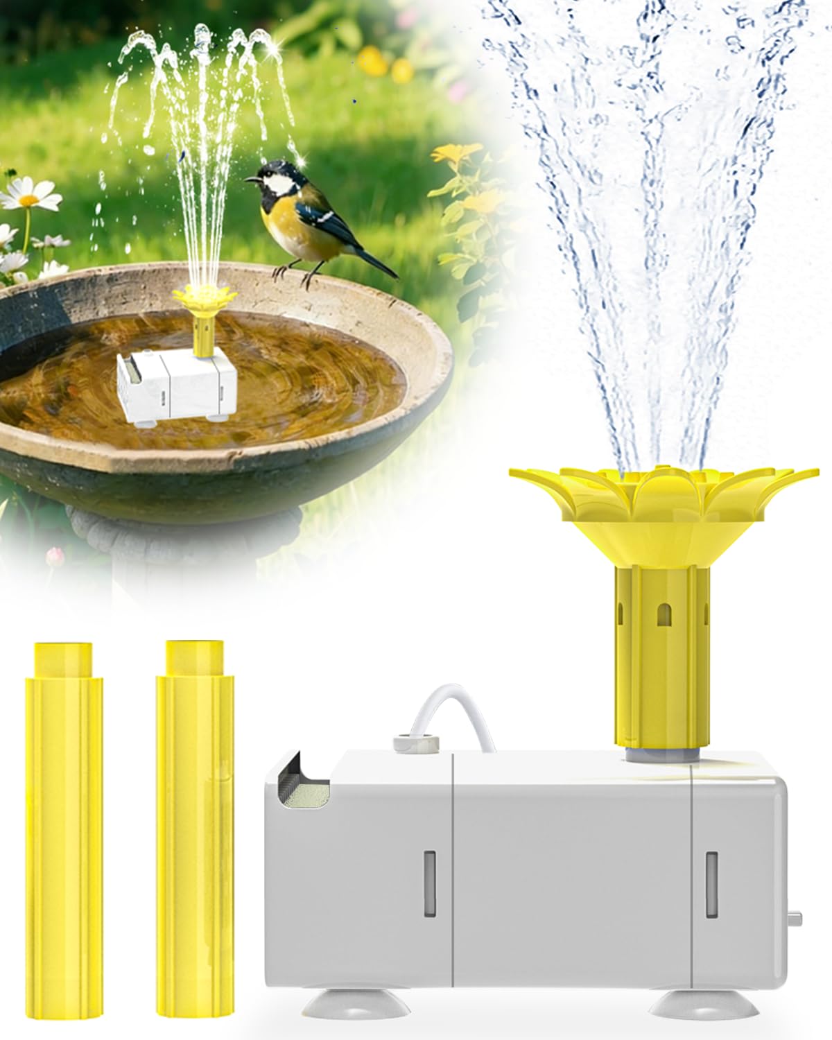 2026 Neueste Solarbrunnen,Solar Teichpumpe mit Innovative 4-in-1 Düse
