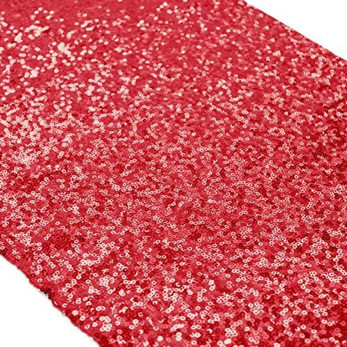 ShinyBeauty Sparkly Red Sequin Table Runner For Wedding/Events Decoration 30 x 180cm Linen Table Runner Christmas Table Runner Halloween Decor (Red Color)