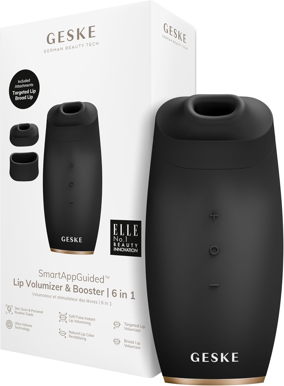 GESKE | SmartAppGuided™ Lip Volumizer & Booster | 6 in 1 | Snelle lip plumper | Lip booster vollere lippen | Automatische lipvuller en -vergroter | Lipvergroter volume selfie