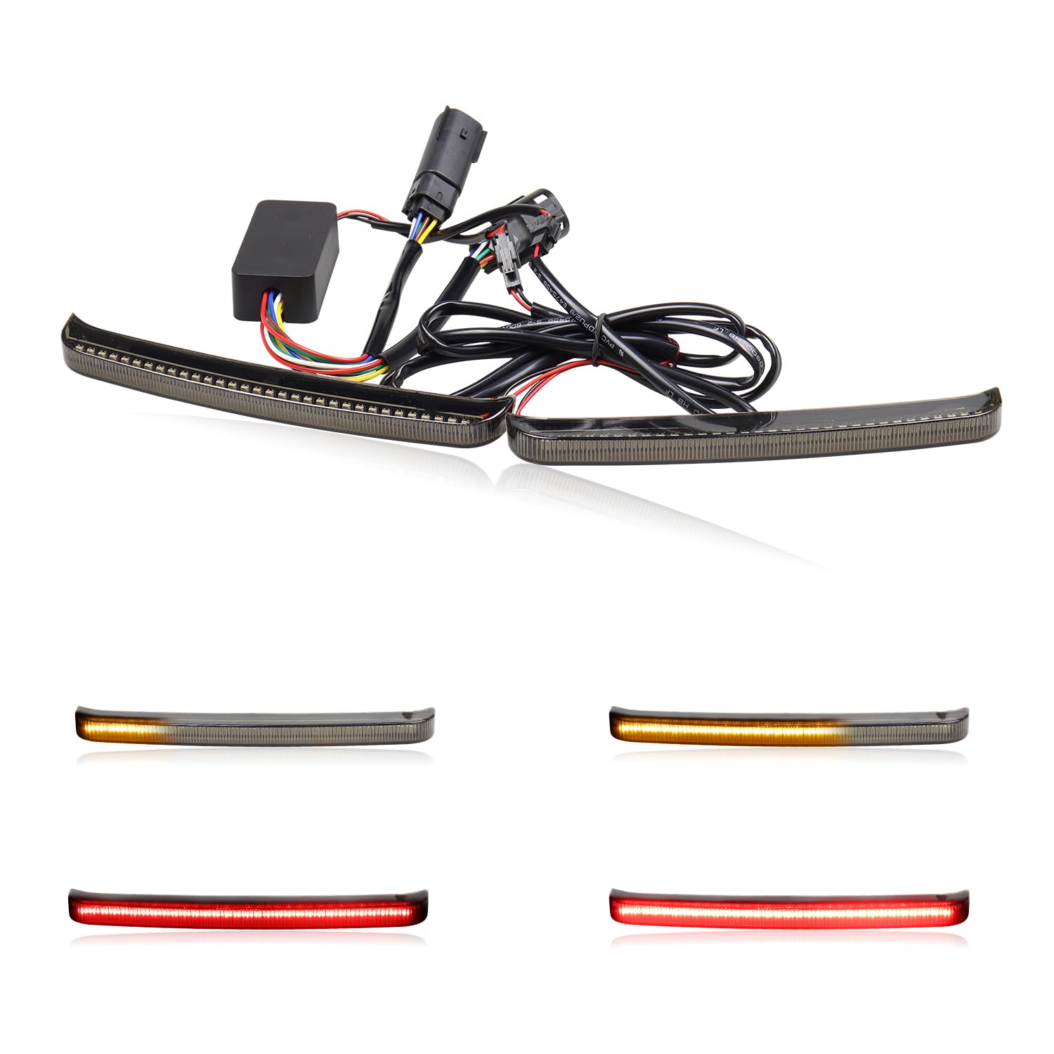 Saddle bag LED Tail Lights Smoked Saddlebag Brake Running Light with Sequential LED Turn Signals for Harley Touring, Sportster, Dyna, Street Glide Road King 2014-2023