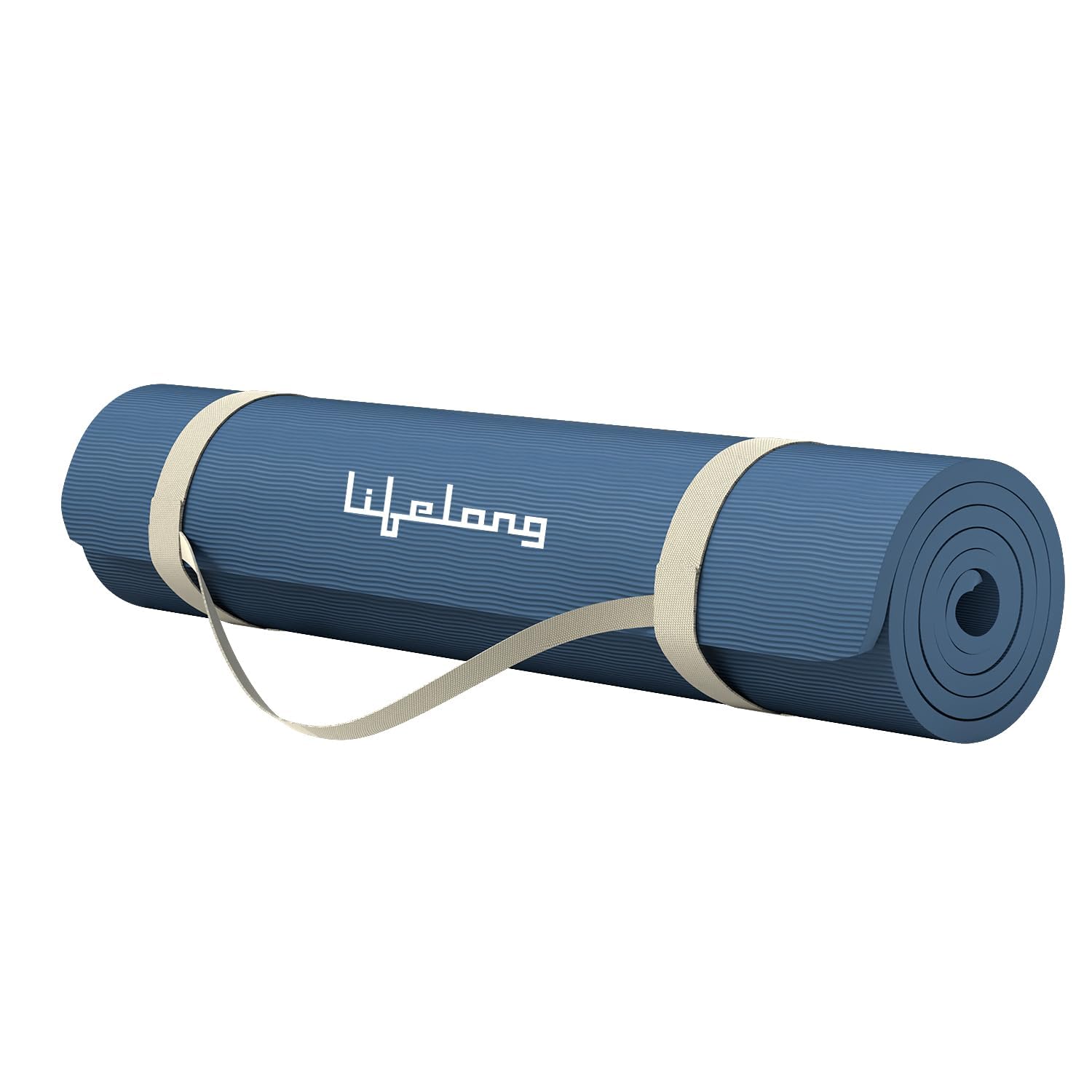 Lifelong Yoga Mat for Gym, Yoga & Home Workout | EVA Material 4mm Thick Anti-Slip Exercise & Fitness Mat with Carry Strap for Men & Women | Blue