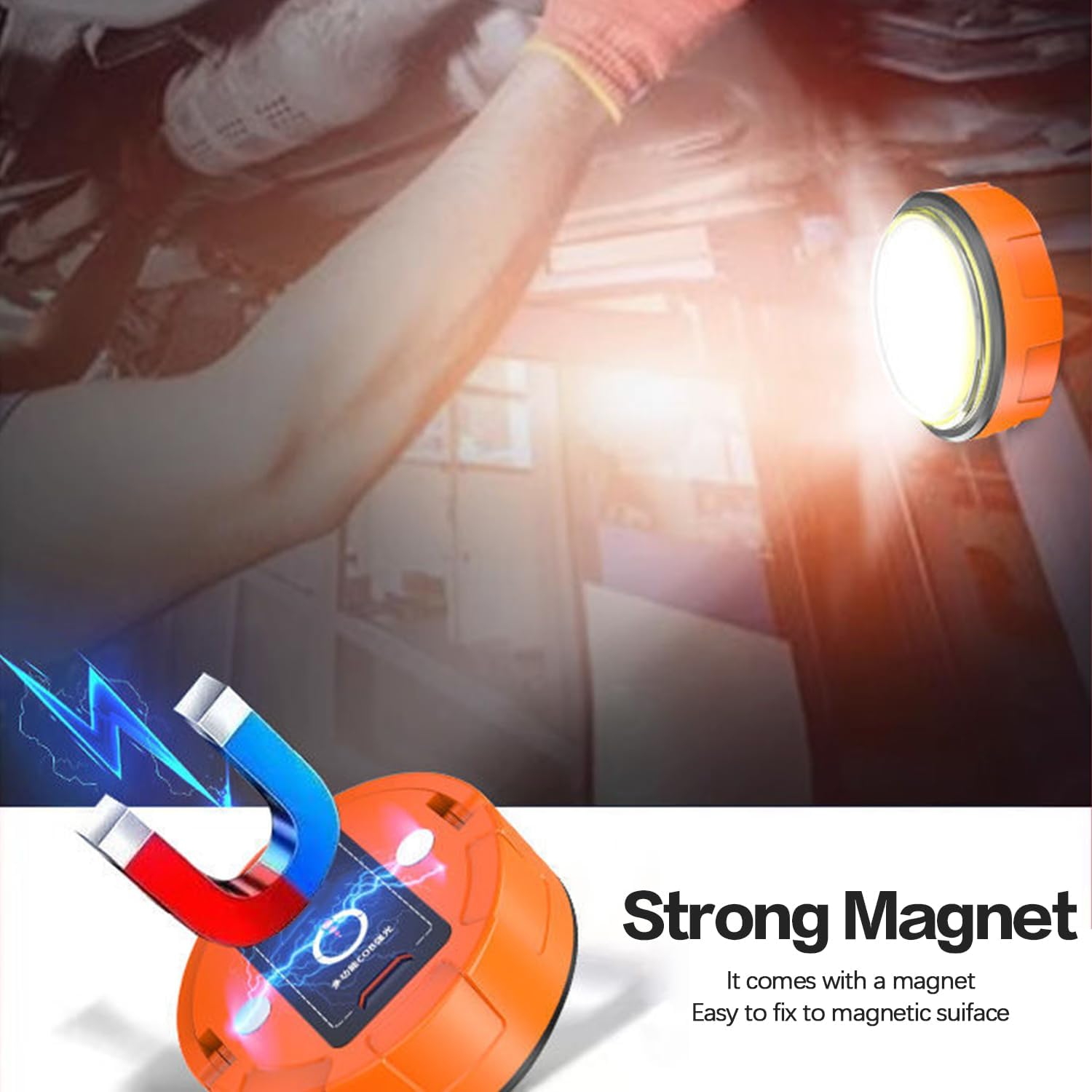 POCKETMAN Magnetic COB Work Light Mini Caming Tent Lamp with Hanging Hook 3 Mode Night Light Rechargeable Waterproof Portable Lamp Outdoor Home Emergency (10)