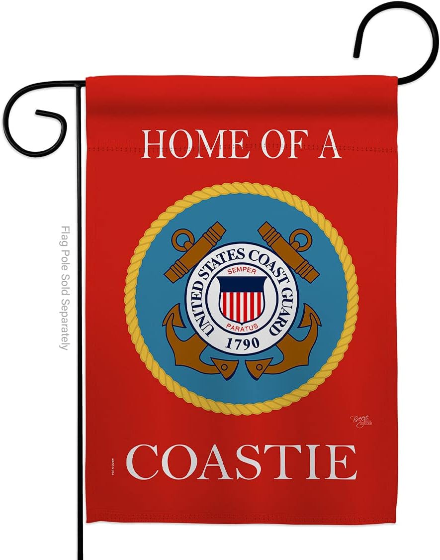 Breeze Decor Home of Coastie Garden Flag Armed Forces Coast Guard USCG Semper Paratus United State American Military Veteran Retire Official House Banner Small Yard Gift Double-Sided, Made in USA