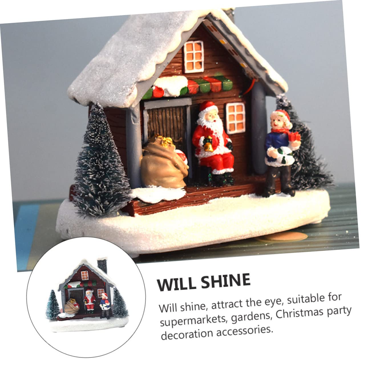 Toddmomy 1pc House Decor Christmas Resin Ornament for Holiday Home Decoration Xmas Accessory for Boys and Girls Fairy Tale Theme Party Supply