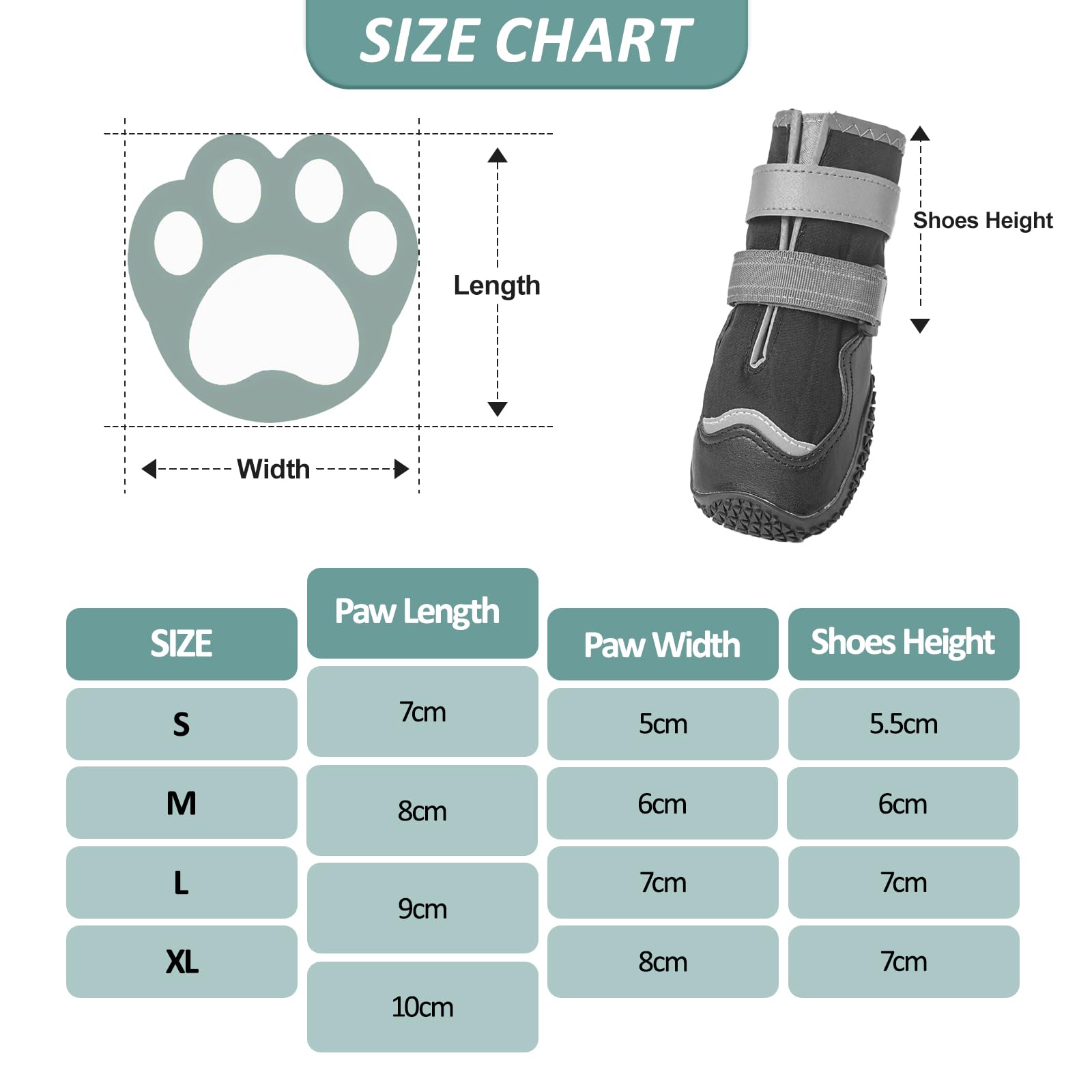 Ohcozzy Waterproof Dog Shoes, Anti-Slip Dog Boots with Reflective Straps - Image 4