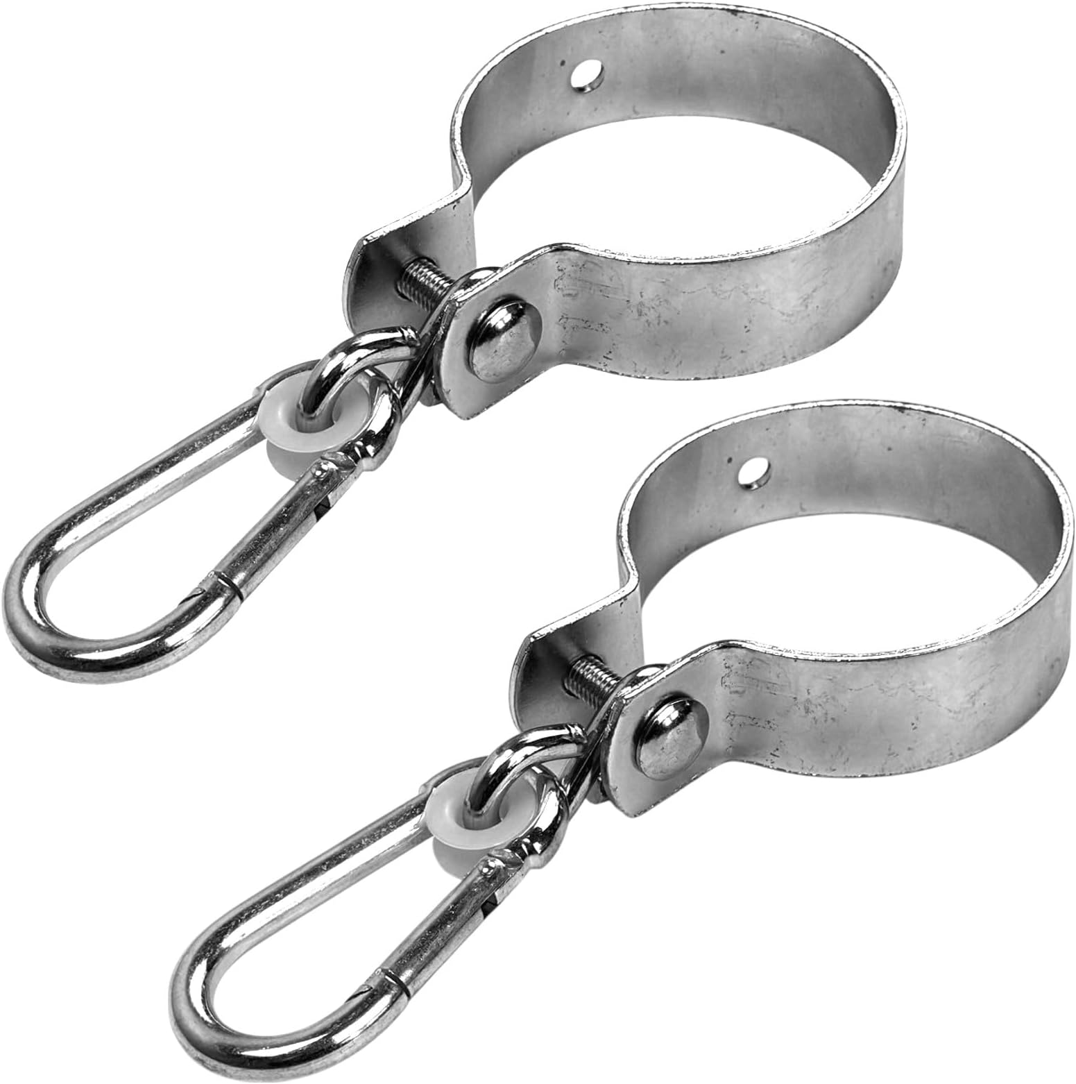 Loggyland 2-Pack Swing Hooks with Snap Hook, 120mm Round Swing Clamp, Manschettenhaken for Kids' Swing