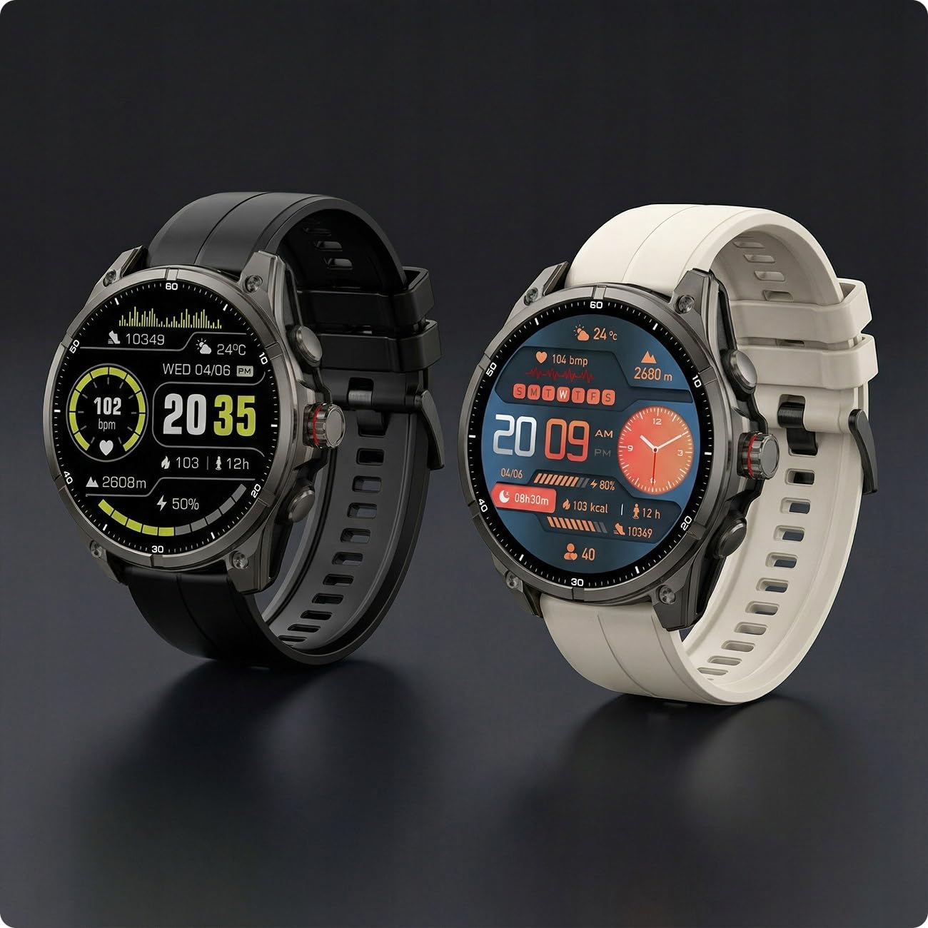 Smartwatch Męski GPS AMOLED Wodoodporny 5ATM Polskie Menu Rozmowy 3 PASKI
