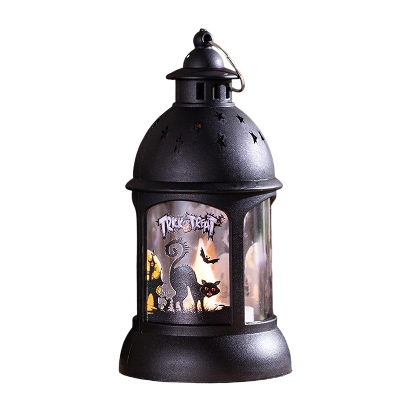 carotoe Indoor Halloween Accent with Lighted Panel, Top Handle, and Tabletop Display Appeal for Party Decor Setups Seasonal Decor Tabletop Accent Window Display Centerpiece Entry Table Treat