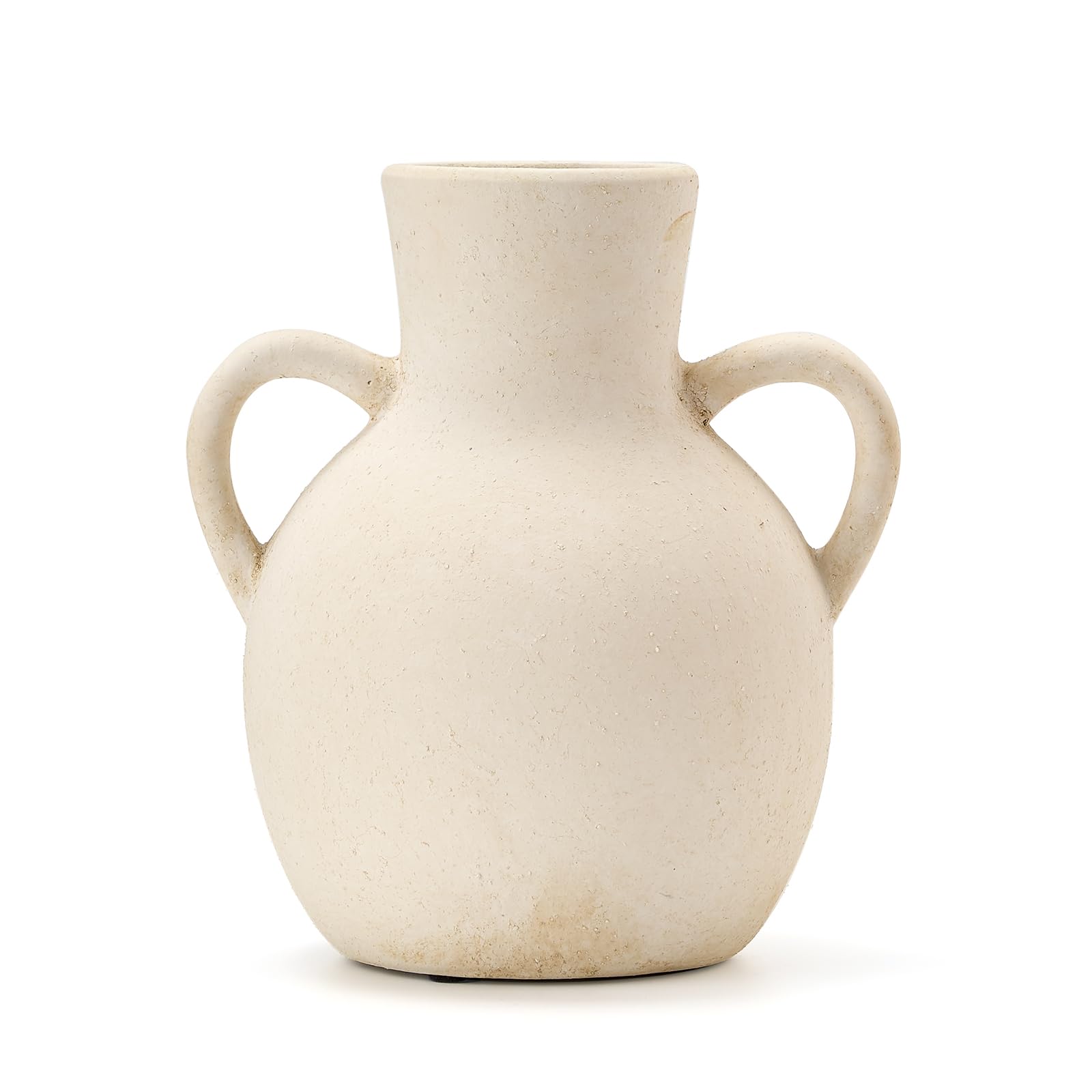 Florero rústico de cerámica con 2 asas, florero de terracota, flor de cerámica decorativa para decoración del hogar, mesa, boda, sala de estar, decoración de estantes, 7.3 pulgadas, color 8