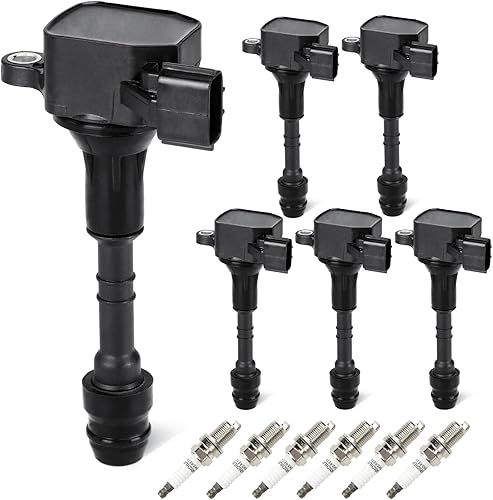 Juego de 6 bobinas de encendido, paquete de 6 bujías Iridum de 3.5L 4.0L compatibles con Infiniti QX4 I35 01-12, Nissan Pathfinder, 02-06 Altima,