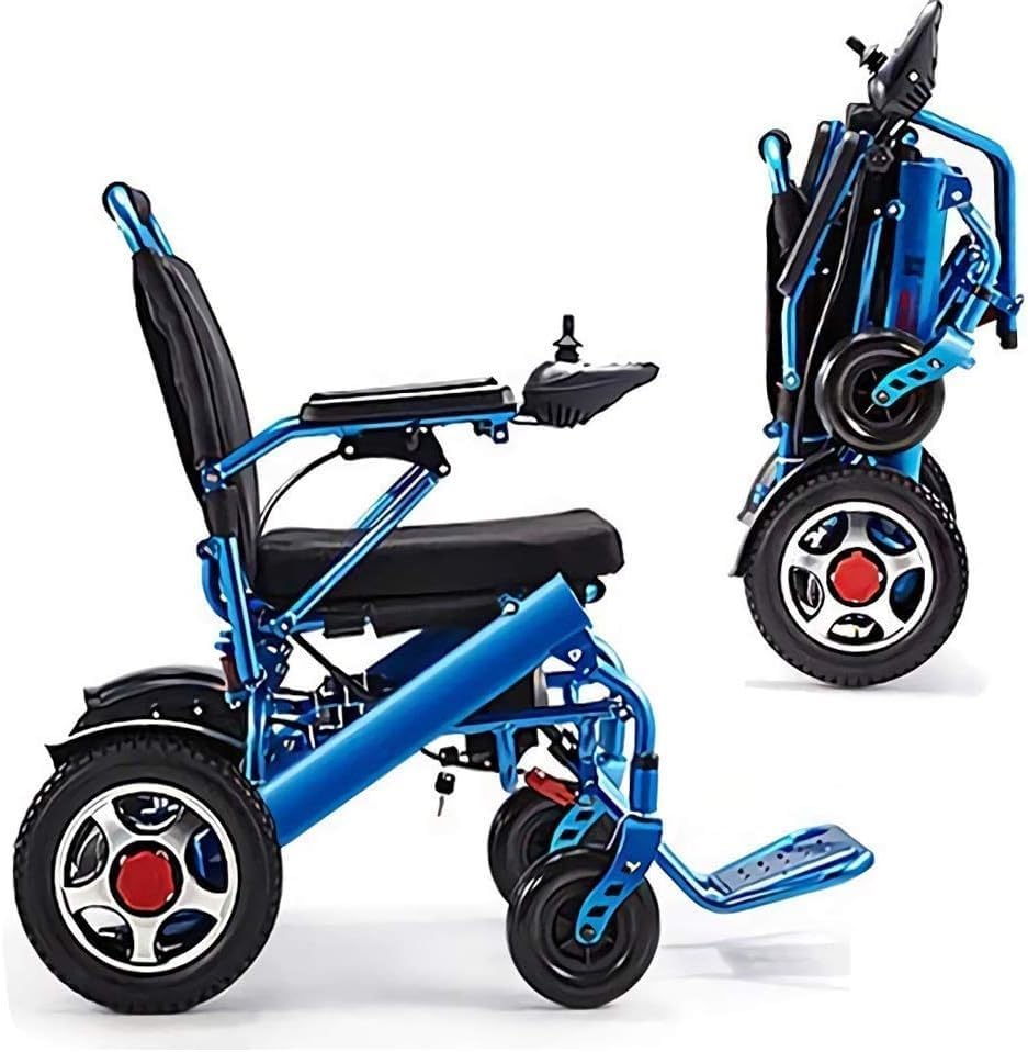 Silla de ruedas eléctrica plegable ligera, silla de ruedas de transporte con batería de litio y barra longitudinal de 360°, silla de ruedas eléctrica for adultos, silla de ruedas eléctrica for persona
