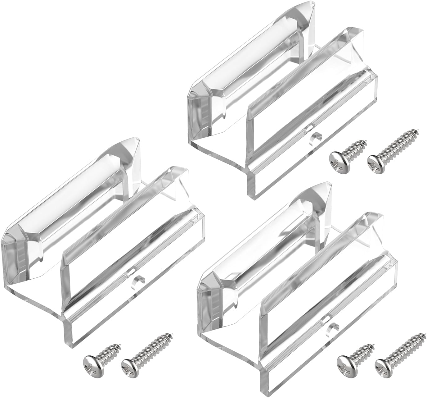 PalpitateC Clear Acrylic Sliding Shower Door Bottom Guide with Screw