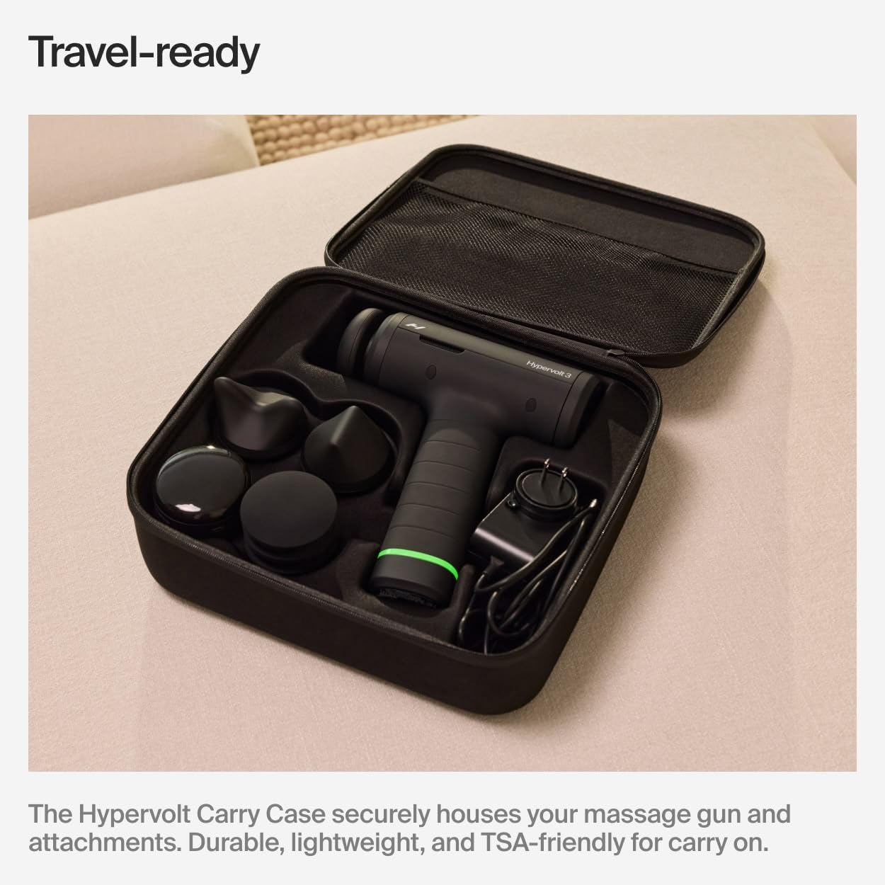 Hyperice Hypervolt 3 – QuietGlide Technology Handheld Percussion Massage Gun | 5 Speeds, 5 Interchangeable Heads | Helps Relieve Sore Muscles, Improve Mobility and Speed Up Recovery