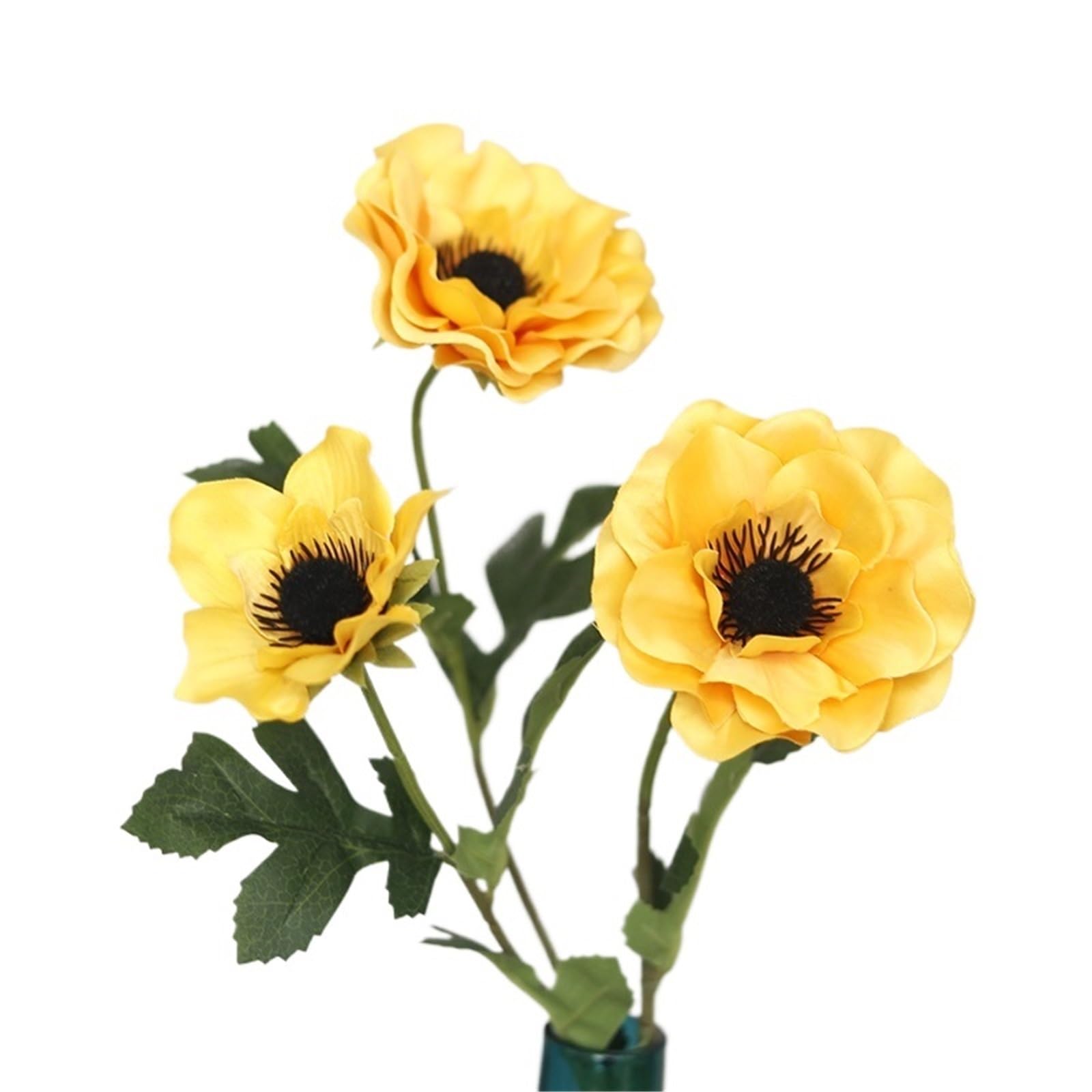 LXLAEOANG Artificial Flower Branches 5 Pcs Fake Flowers Silk Artificial Party Wedding(Yellow)
