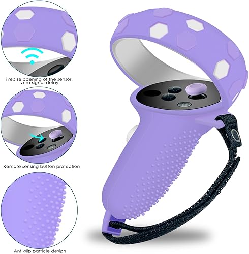 Miniatura 3 de JYMEGOVR for Oculus Quest 2 Controller Silicone Cover Protective Case Set Accessories for Meta VR Multi Colors Soft Shell Skin Purple