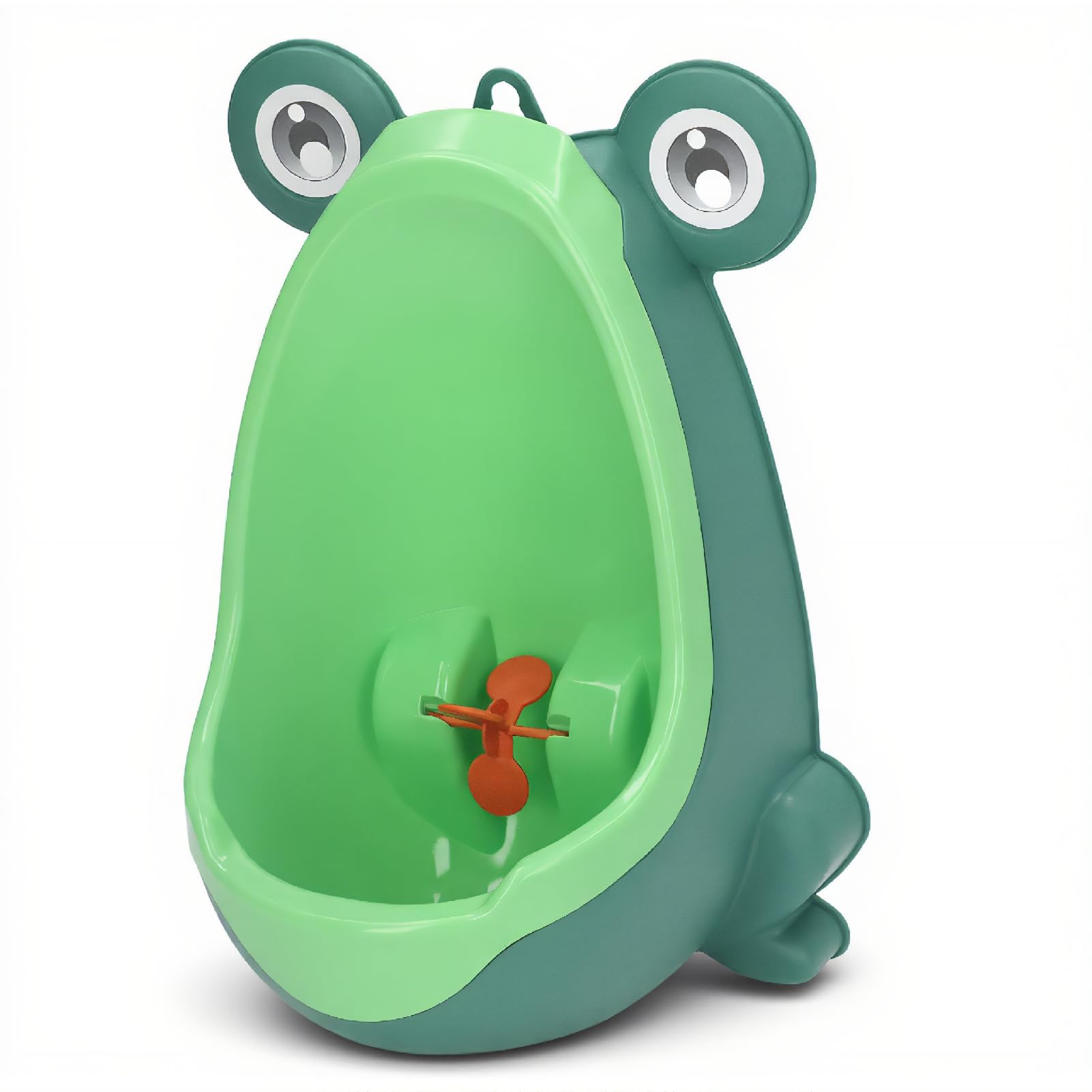 Orinatoio per bambini, a forma di rana, con bersaglio mirato e ventosa, per bambini e ragazzi (verde)