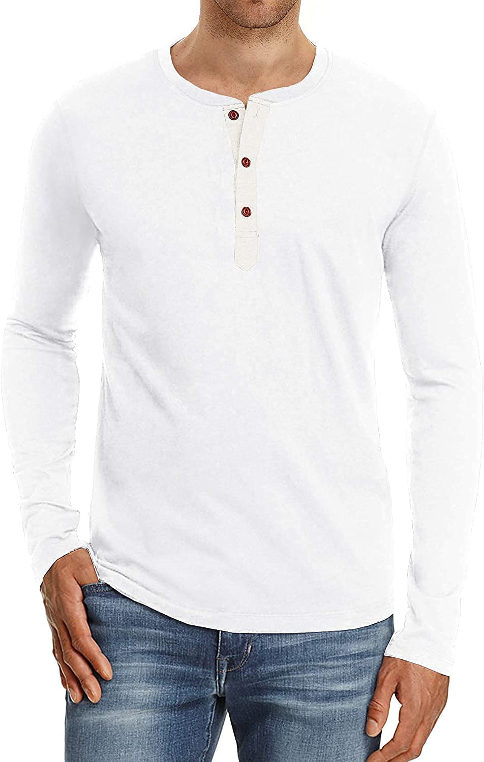 Sailwind Henley Camiseta Hombre De Algodón Clásico De Manga Larga Casual Camiseta Algodon para Hombres
