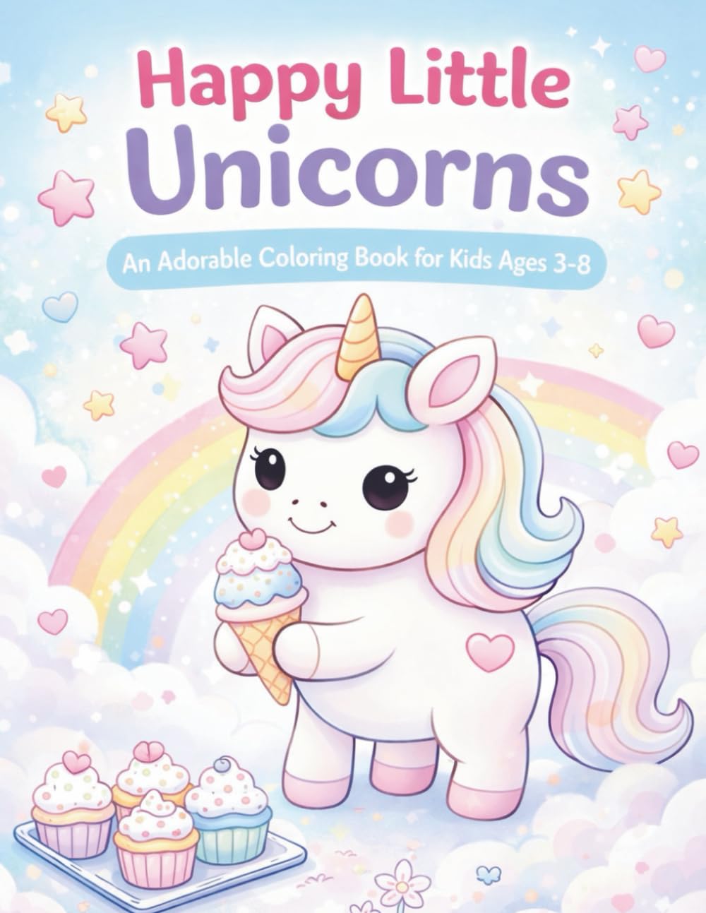 Happy Little Unicorns: An Adorable Coloring Book for Kids Ages 3–8 (Happy Little Coloring Book Series)