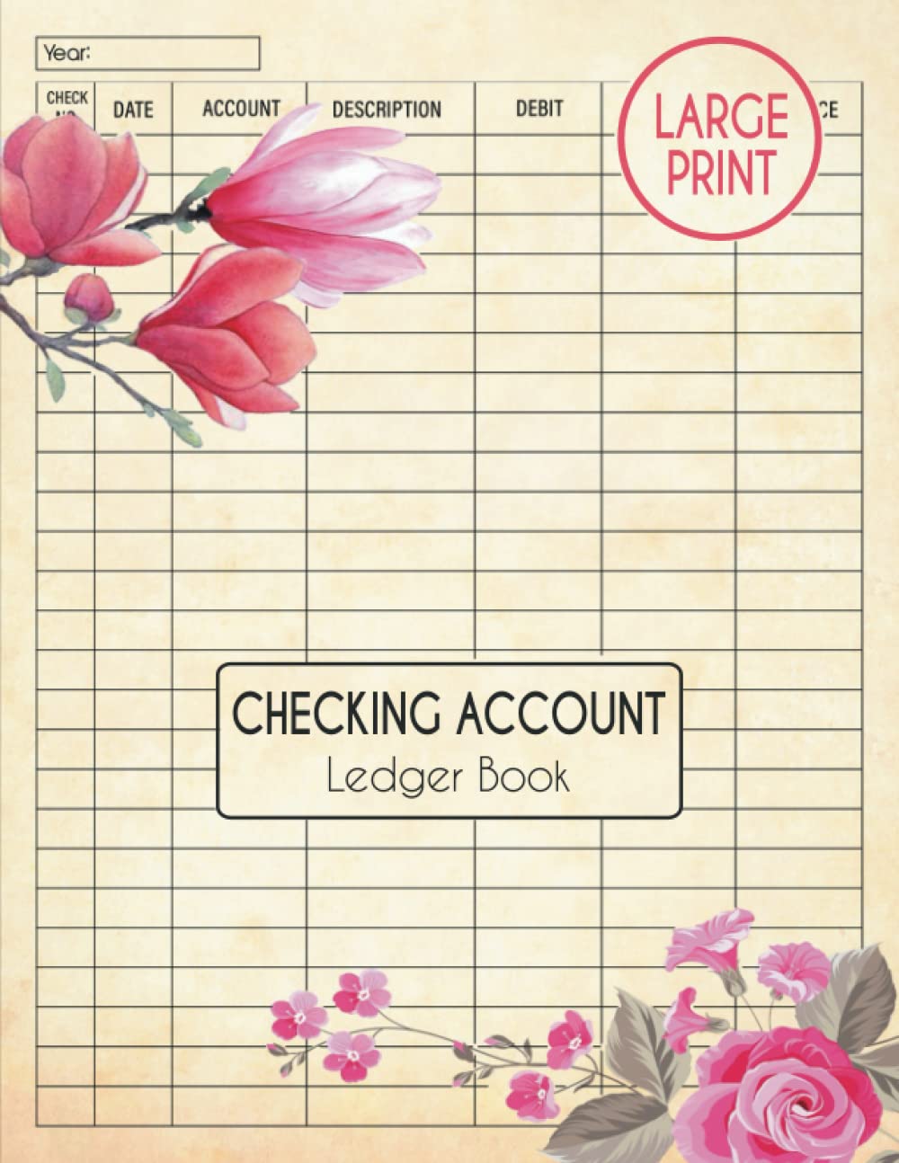 Checking Account Ledger Book Large Print: Simple Payment Register Notebook for Bookkeeping and Small Business | Checking and Debit Card Ledger | Big Size