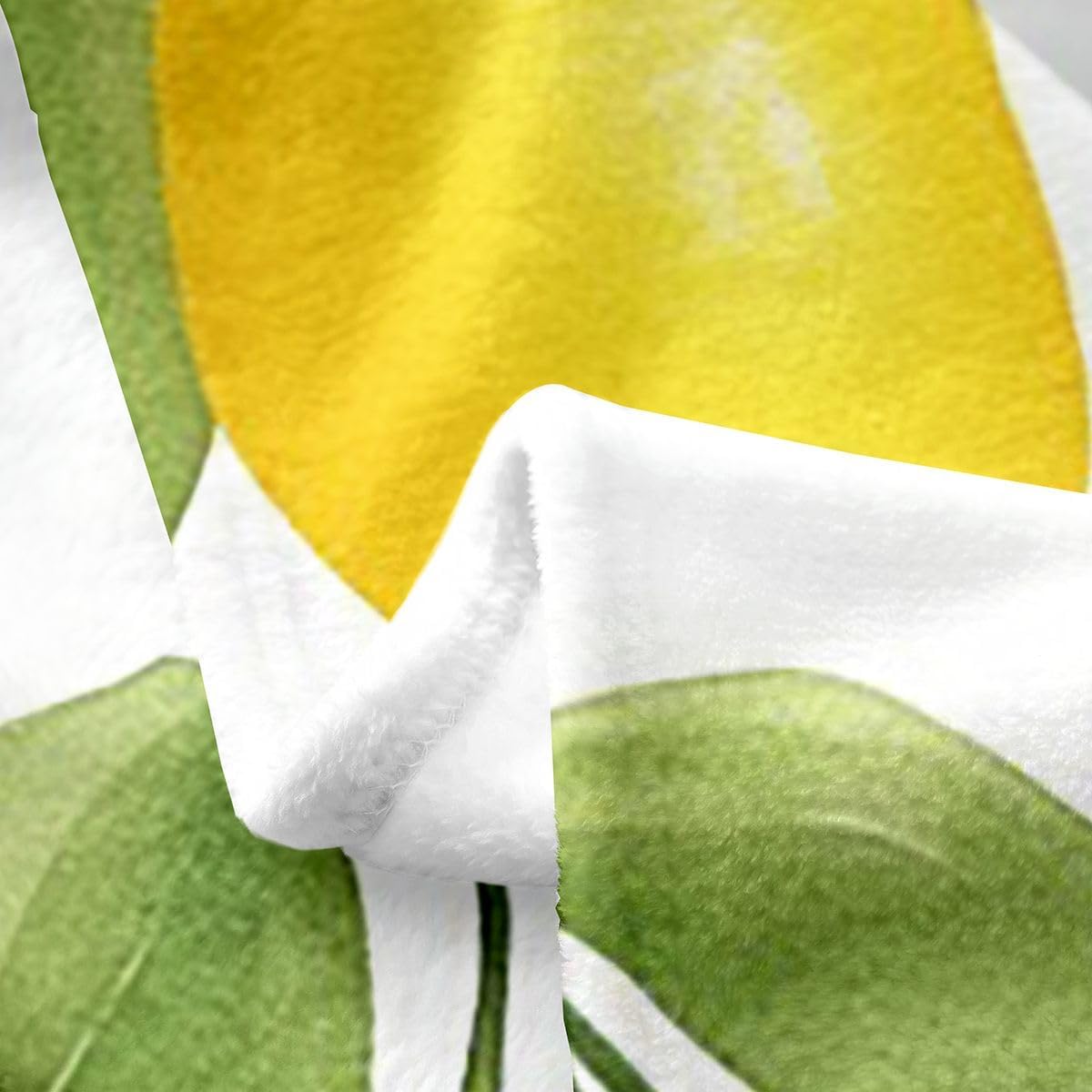 Erosebridal Lemon Throw Blanket Queen 90x90 inch,Hawaii Summer Tropical Fruit Fleece Blanket for Girls Kids,Botanical Green Leaves Flannel Blanket Warm,Farmhouse Yellow Lemons Bed Blanket Lightweight